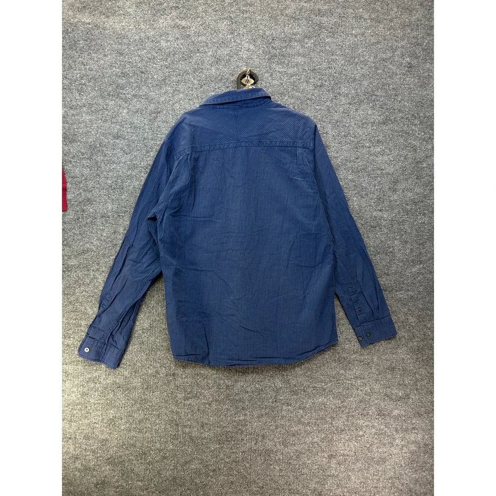 The North Face Button Up Shirt Men's Blue Textured Long Sleeve Casual  Medium